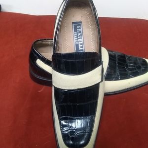 Genuine Leather and Linen Dress Shoe